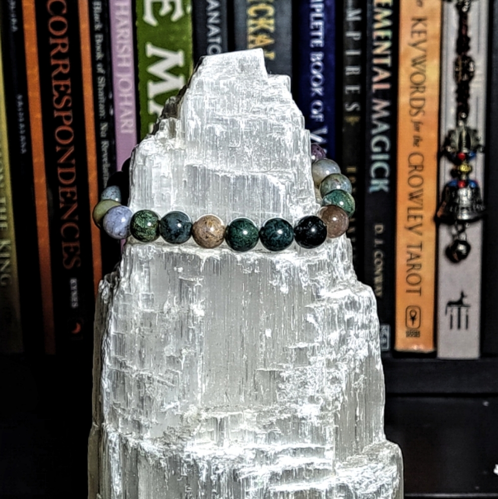 Hand-made Indian Agate Stone Unisex Bracelet